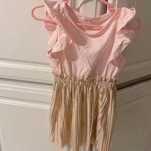 Jcrew crew cuts pink and gold pleated skirt dress. Size 2t